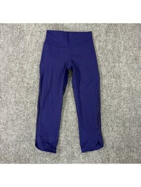 Lululemon Fast as Light Crop Leggings Womens Size 4 Navy Blue Lightweight Preppy